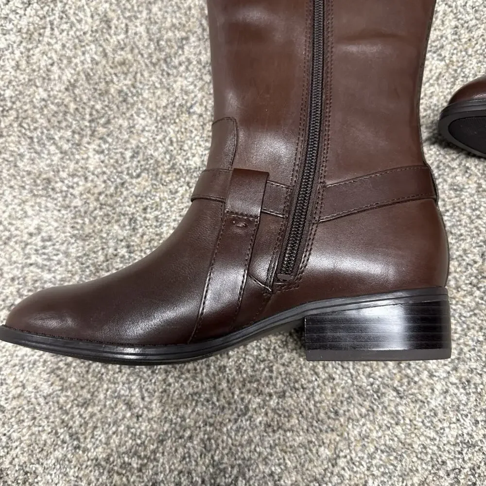 Lauren Ralph Lauren Womens Margarite Dark Brown Riding Boots 5 Width B NWB